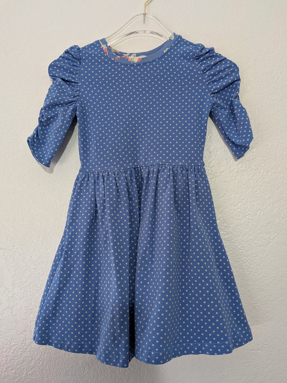 Matilda Jane Blue Polka Dot Puff Sleeve Dress Size 6